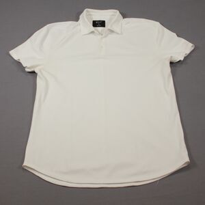 Bylt Premium Basics Drop Cut Polo Lux Mens White Short Sleeve Shirt Sz XXL